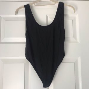Nasty Gal, Black Bodysuit, Medium, Ribbed